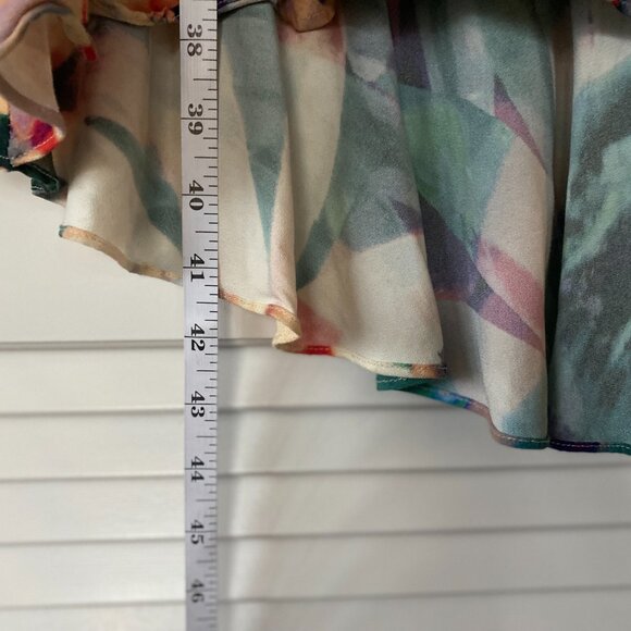 Artelier Nicole Miller Calatheas Floral Ruffle Cutout Hi-Lo Sheath, Size 4 - Picture 9 of 10